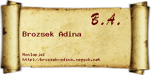 Brozsek Adina névjegykártya